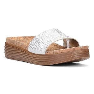 Donald Pliner White & Silver Zebra-Embossed Fiji Leather Sandal Sz 9